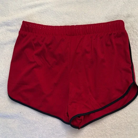Red Mesh Shorts with Black Trim - Picture 5 of 6